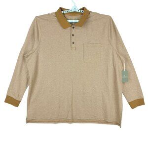 Mutual Weave Men's Pullover Oak Herringbone Polo Shirt Big Tall Size 2XLT NWT